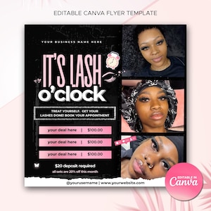 Lash Flyer Lash Tech Flyer Lash Sale Flyer Lash Deal Flyer Lashes Special DIY Lash Tech Template Lash Extension Flyer Template for Lashes