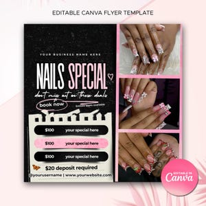 Nail Flyer Nail Tech Booking Flyer Nail Tech Book Now Flyer DIY Booking Flyer Nails DIY Template Flyer for Nails Special Flyer DIY Nail Deal