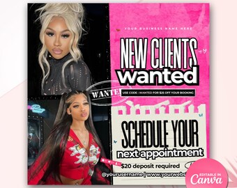 DIYヘアフライヤー、ウィッグフライヤー、ヘア予約フライヤー、ウィッグ取り付けスペシャルフライヤー、予約可能フライヤー、手持ちヘアウィッグフライヤーテンプレート、今すぐ予約