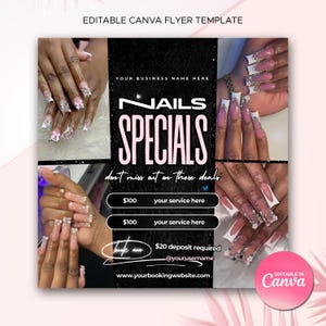 Nail Flyer Nail Tech Booking Flyer Nail Tech Book Now Flyer DIY Booking Flyer Nails DIY Template Flyer for Nails Special Flyer DIY Nail Deal
