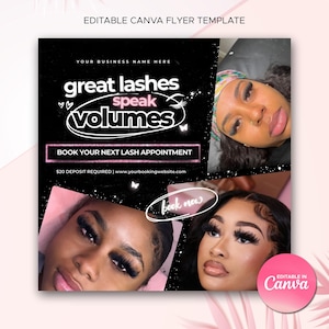 Lash Flyer Lash DIY Flyer Book Lashes Flyer Template Lash Tech Flyer Lash Special Lash Booking Template Lash Extension Lash Tech Sale Flyer