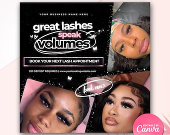 Lash Flyer Lash DIY Flyer Book Lashes Flyer Template Lash Tech Flyer Lash Special Lash Booking Template Lash Extension Lash Tech Sale Flyer