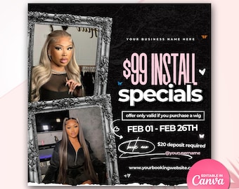 Wig Special Flyer Wig Deals Wig Bundle Flyer Hair on Hand Flyer Wig Flyer Hair Stylist Flyer Wig a thon Hair Sale Flyer DIY Wig Install Deal