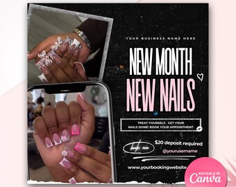Nail Flyer Nail Tech Booking Flyer Nail Tech Book Now Flyer DIY Booking Flyer Nails DIY Template Flyer for Nails Special Flyer DIY Nail Deal