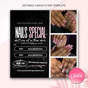 Nail Flyer DIY Nail Tech Flyer Nail Special Deal Flyer Nail Flyer Bookings Nail Tech Booking Flyer Nail Book Now DIY Nail Deal Booking Flyer