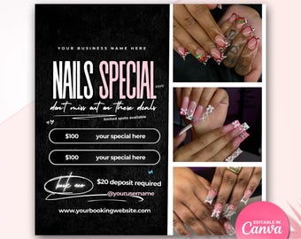 Folleto de uñas Folleto de tecnología de uñas DIY Folleto de oferta especial de uñas Reservas de folletos de uñas Folleto de reserva de tecnología de uñas Reserva de uñas ahora Folleto de reserva de oferta de uñas DIY