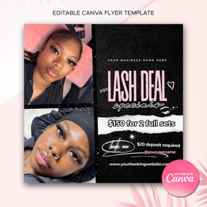 Lash Flyer Lash Deal Lash Special Flyer Lash Tech Flyer Lashes Flyer Lash Extension Flyer DIY Lash Artist Deal Flyer Lash Tech Booking Flyer