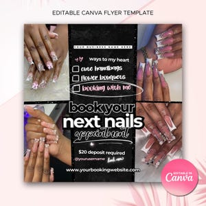 Nail Flyer Nail Tech Booking Flyer Nail Tech Book Now Nail Tech Deal Flyer Nail Booking Flyer Nail Appointment Available DIY Nail Deal Flyer