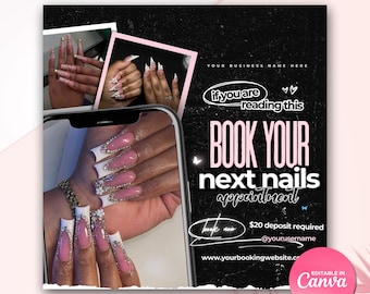 Nail Flyer Nail Tech Booking Flyer Nail Tech Book Now Flyer DIY Booking Flyer Nails DIY Template Flyer for Nails Special Flyer DIY Nail Deal