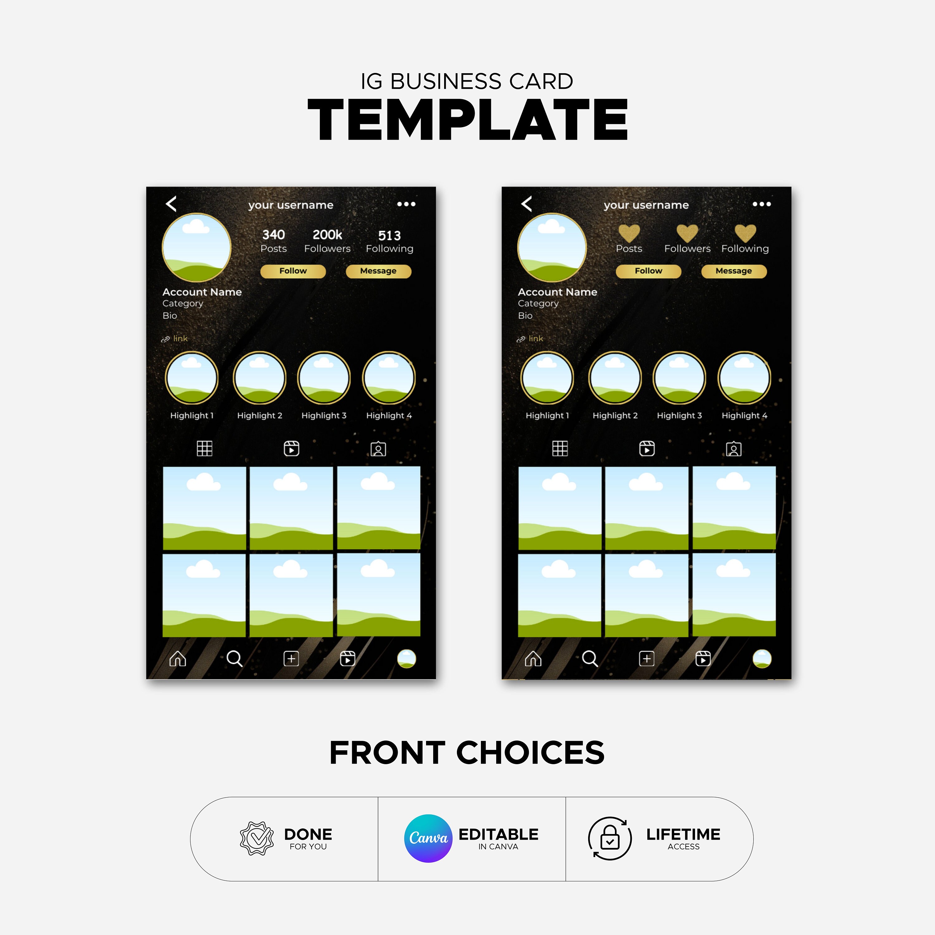 Editable Instagram Business Card Template IG Business Card Template for ...