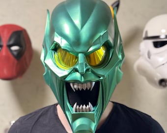 グリーンゴブリン　スパイダーマン　マスク　コスプレ　大人　 国内【残5限定】 グリーンゴブリンマスク/ヘルメットコスプレ衣装小道具