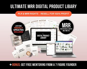 DFY Digital Products Library MRR Resell Bundle Digital Products with Master Resale Rights PLR Products to Sell on Etsy Master Resell Rights