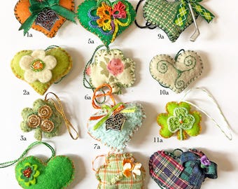St. Patrick's Day Ornaments: Handmade Celtic Hearts & Shamrocks (Set of 3)