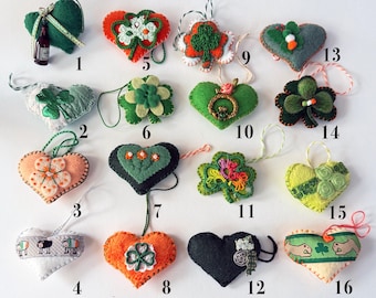 Trio of Hand Crafted Celtic Heart Tokens / Irish St Patricks Day Charms / Novelty
