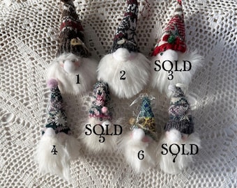 Norwegian Gnome Head Ornaments / Quilty Crafts / OOAK / Folk Art / Novelty / Holidays / Small Gifts