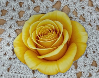 Yellow Rose Die Cut Sticker Set – Handmade Journaling Decals
