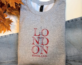 Broderad London-tröja: Big Ben Souvenir Crewneck