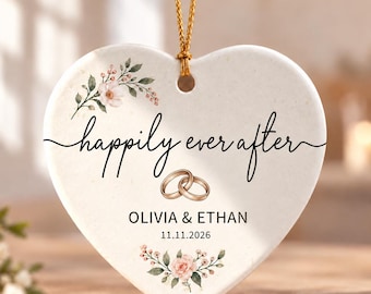 Personalized Happily Ever After Ornament, Custom Wedding Ornament, Newlywed Couple Gift, Anniversary Keepsake, Mr & Mrs Ornament 2026