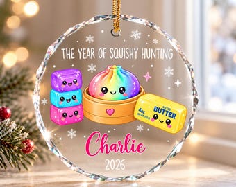 Personalized Squishy Christmas Ornament 2026, Kids Name Ornament, Cute Squishy Gift, Christmas Tree Ornament, Fun Holiday Gift for Kids
