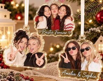 Custom Photo Besties Acrylic Ornament, Personalized Best Friend Christmas Ornament, BFF Picture Keepsake, Sister Gift for Her 2026