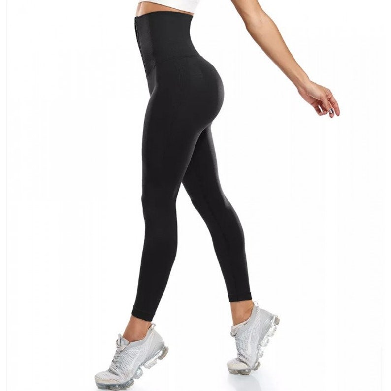 Leggings gainants élastiques ajustables corset taille haute, contrôle du ventre confortable et respirant image 3