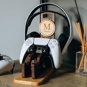 Controller Headset Stand. Valentine's Day Gift. Personalized Gift For Father. Headset Displays. Gaming Controller Holders.