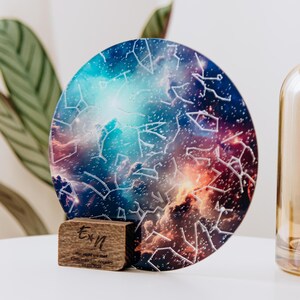 Mapa de constelaciones personalizado, regalo de aniversario para ella, luz nocturna con mapa estelar, regalos para parejas, mapa estelar personalizado por fecha, regalos de compromiso