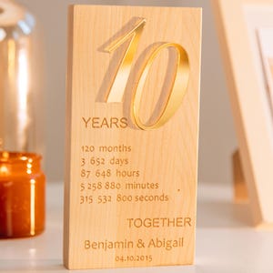 Regalo per una data importante. Regalo personalizzato per il quinto anniversario di matrimonio. Regalo di anniversario sentimentale. Anni, mesi, settimane, giorni. Regalo minimalista.