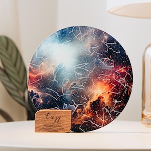 El día que nos conocimos, mapa estelar de acrílico, regalos para pareja, mapa de constelaciones personalizado, regalo de compromiso, regalo de aniversario para ella, cielo por fecha.