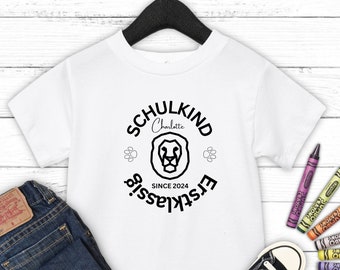 Schulanfänger T-Shirt, Personalisierbare Geschenke für Erstklässler zur Einschulung, Geschenke zur Einschulung, Bio Baumwolle