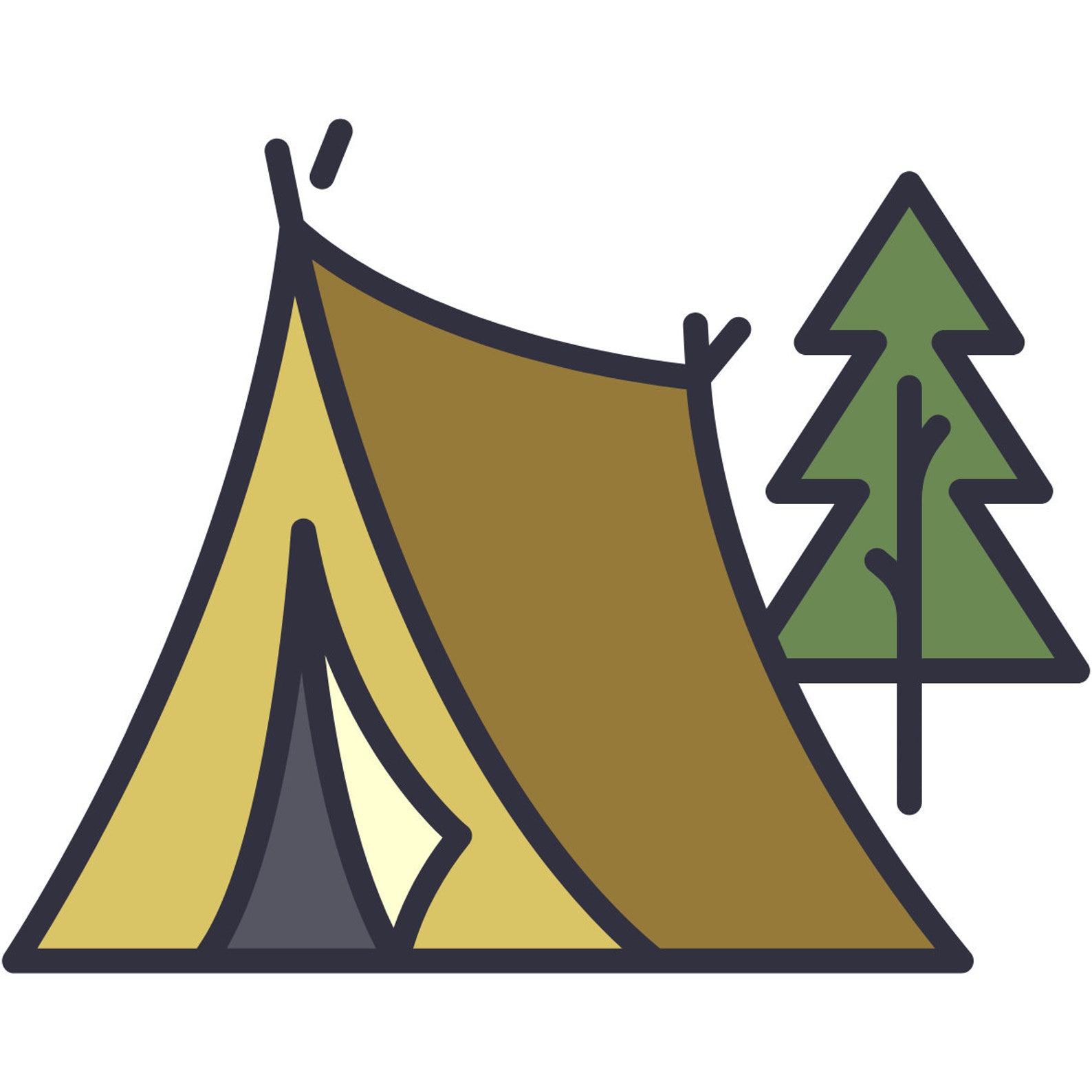 CAMP STICKER Template 2 - TENT - Etsy