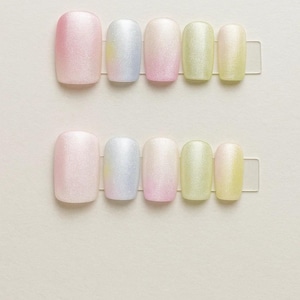 Rainbow Gradient Press On Nails  / Gel Nails / Glue On The Nails / Salon Quality Nails/ Durable Nails / Premium Nails