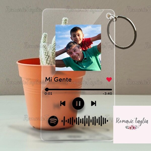 Custom Music Photo Keychain, Song Music Key Ring, Drive Safe Keychain, Anniversary Keychain, Keychain Gift For Kids