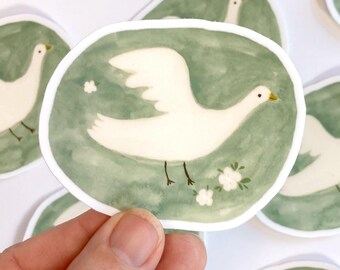 Happy Goose Sticker, Illustrated Bird Decal, Sweet Silly Goose Stationery