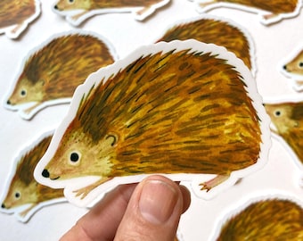 Hedgehog Matte Vinyl Sticker, Waterproof Laptop Decal