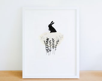 Black Rabbit art print