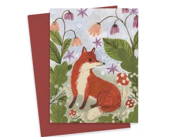 Red Fox Greeting Card: Winter Greetings Card