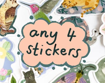 4 x Matte Vinyl Sticker Bundle