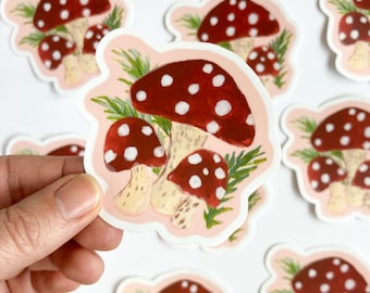 Mushroom Garden Matte Vinyl Sticker
