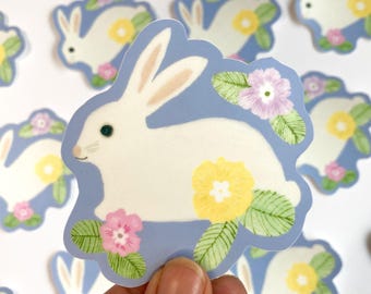Spring Bunny Matte Vinyl Sticker