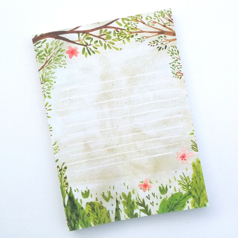 Garden Notepad, A6 note pad, cute illustrated stationery image 2