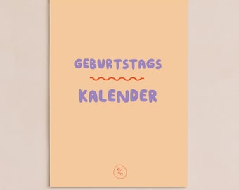 Calendário de Aniversário WAVEY | Calendário de Parede Perpétuo | DIN A4 | Papel Reciclado
