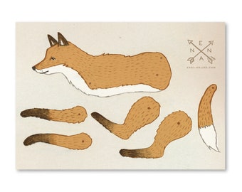diy fox paper doll card by enna