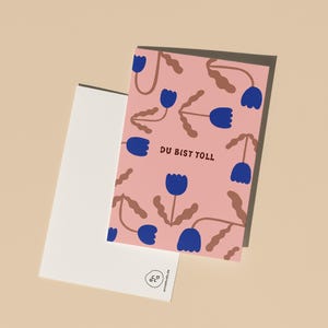 Carte postale tulipe en papier recyclé - Tu es génial