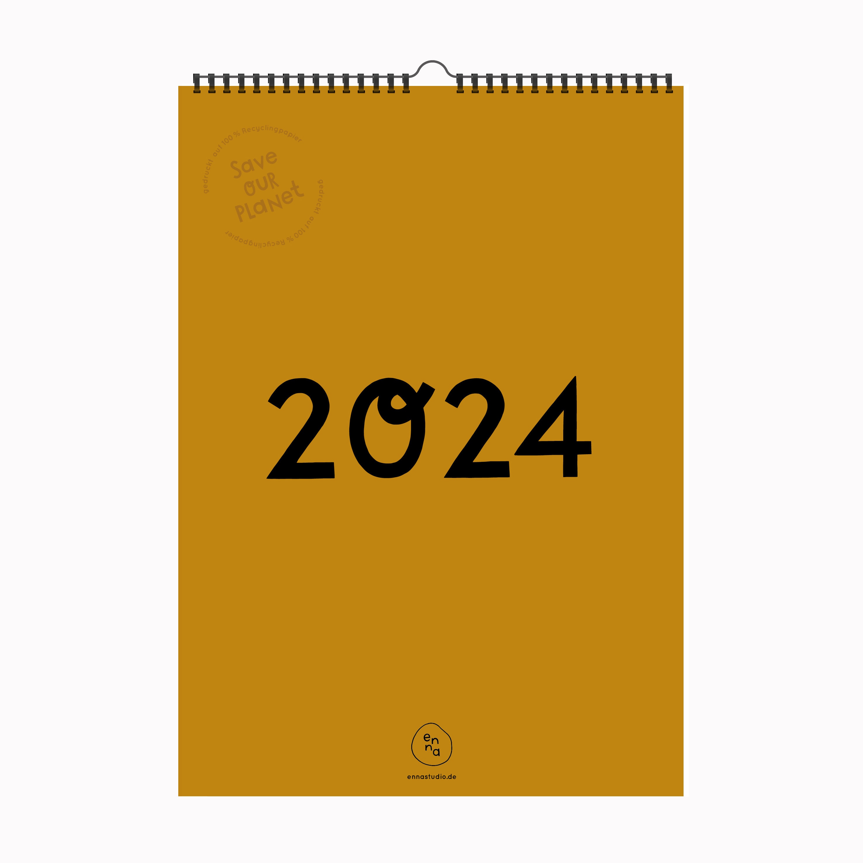 Calendrier familial 2024 - 3 colonnes - Vintage - Rétro