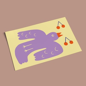 Carte postale oiseau en papier recyclé