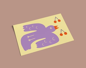 Bird postcard – recycling paper