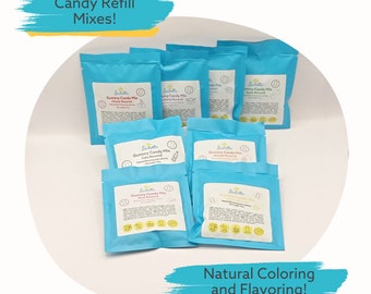 Gummy Candy Refill Mixes 8 pcs, Natural Coloring Flavoring, Creative Cooking Handicraft Sweet Kids Gift