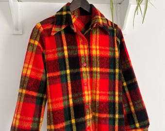 Vintage 1970s Plaid Wool Jacket