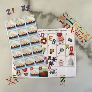 Autocollants TPC de carte postale de voyage | X est pour Xebec | Z est pour Zebec | 3 x 5 feuilles de 15